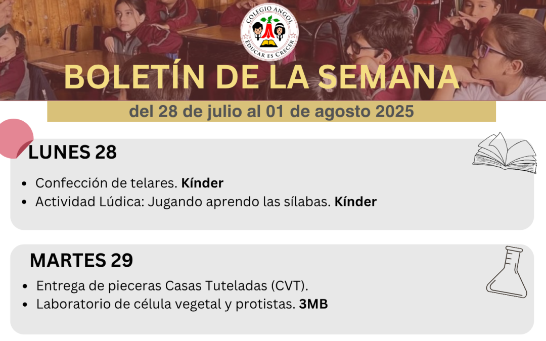 Boletín del 28 de julio al 01 de agosto.